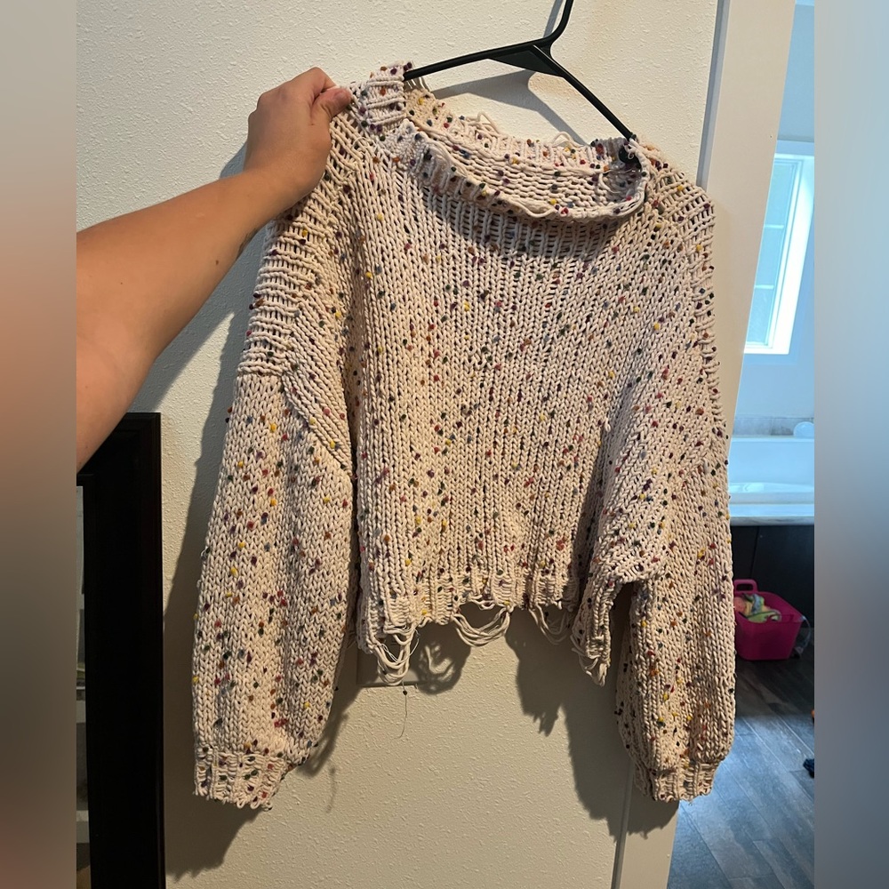 Cropped Confetti Sweater